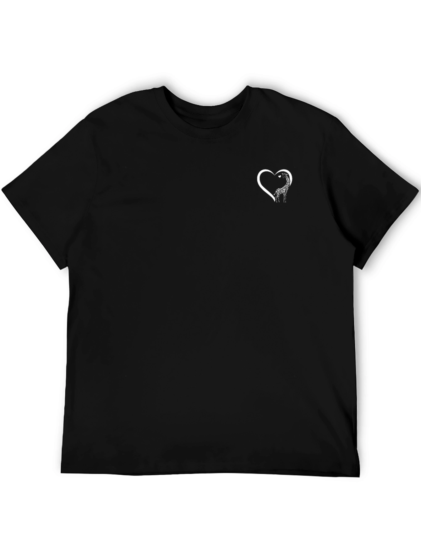 Giraffe Heart Graphic Tee - Black