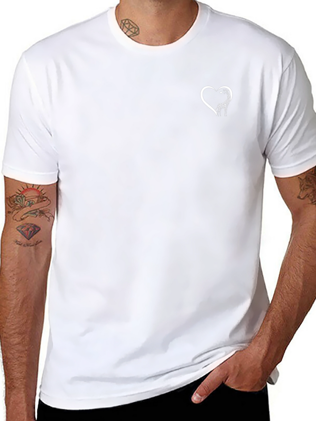 Giraffe Heart Graphic Tee - Black
