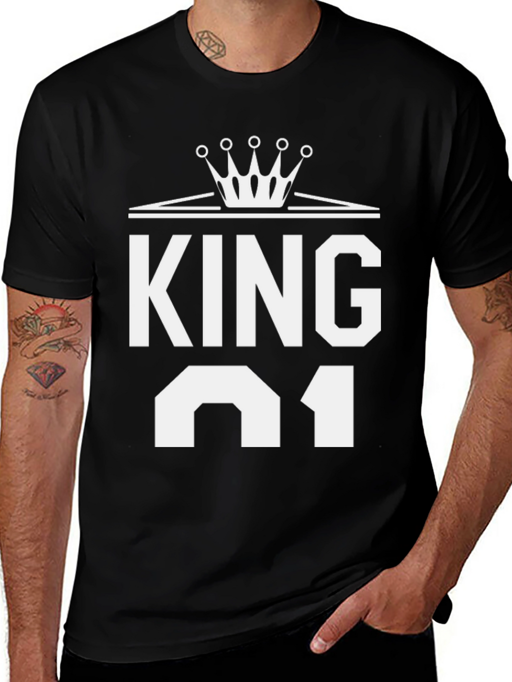King 01 Graphic T-Shirt - Black