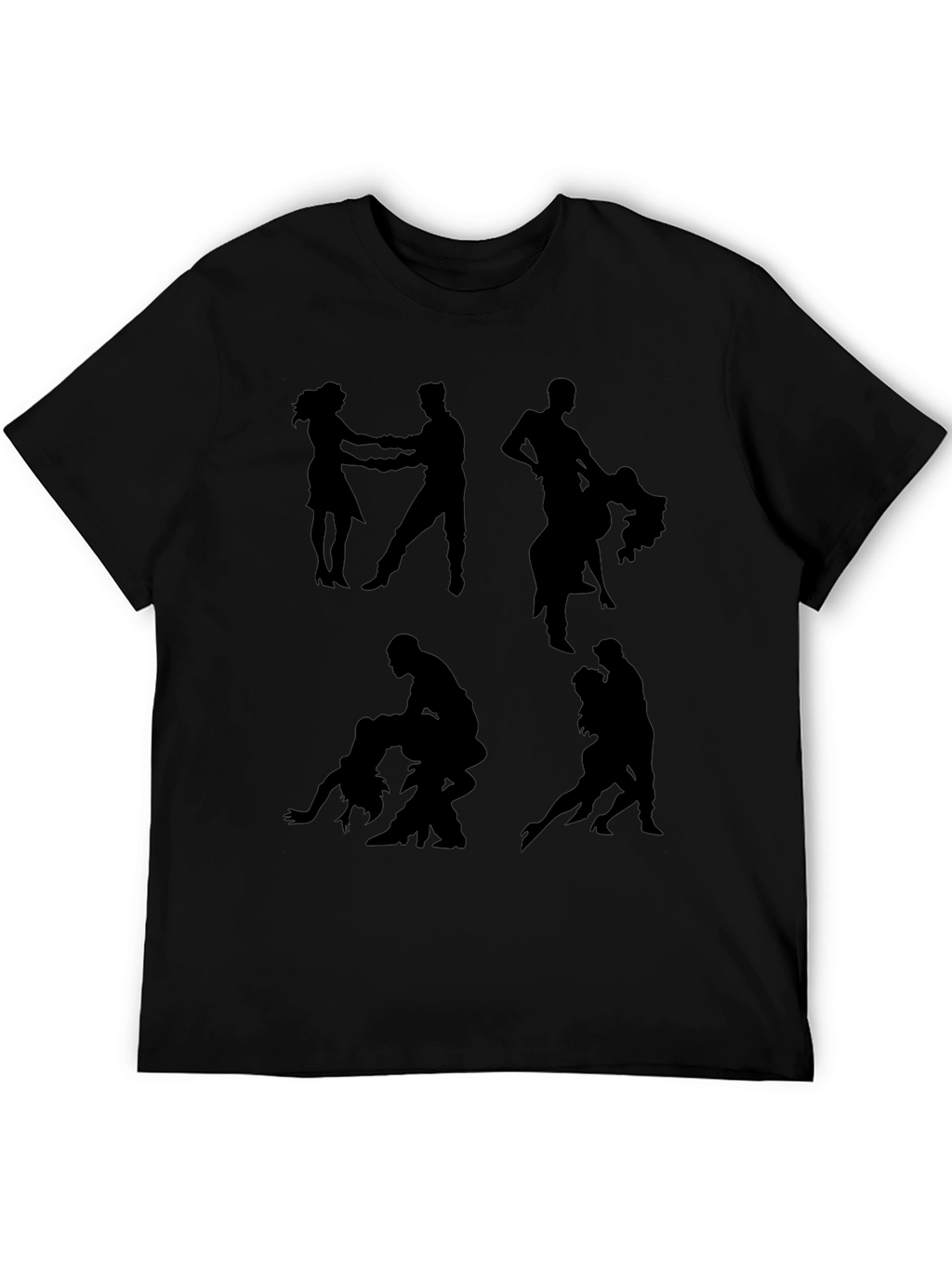 Dance Silhouette Graphic Tee - Stylish Black T-Shirt
