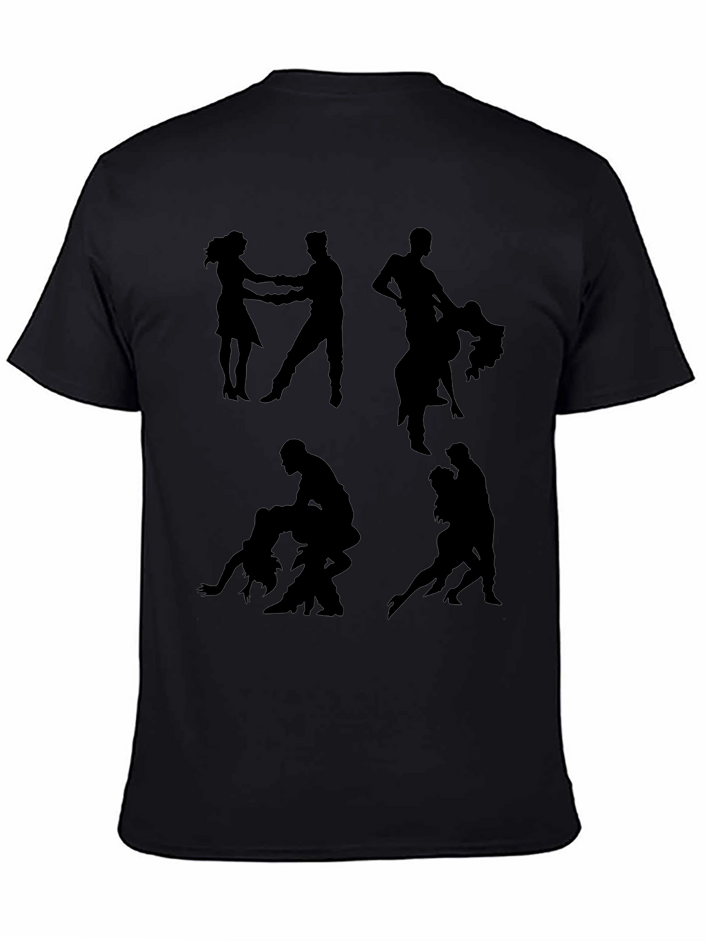 Dance Silhouette Graphic Tee - Stylish Black T-Shirt