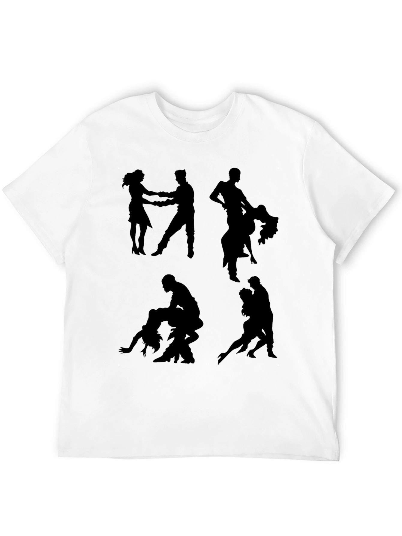 Dance Silhouette Graphic Tee - Stylish Black T-Shirt