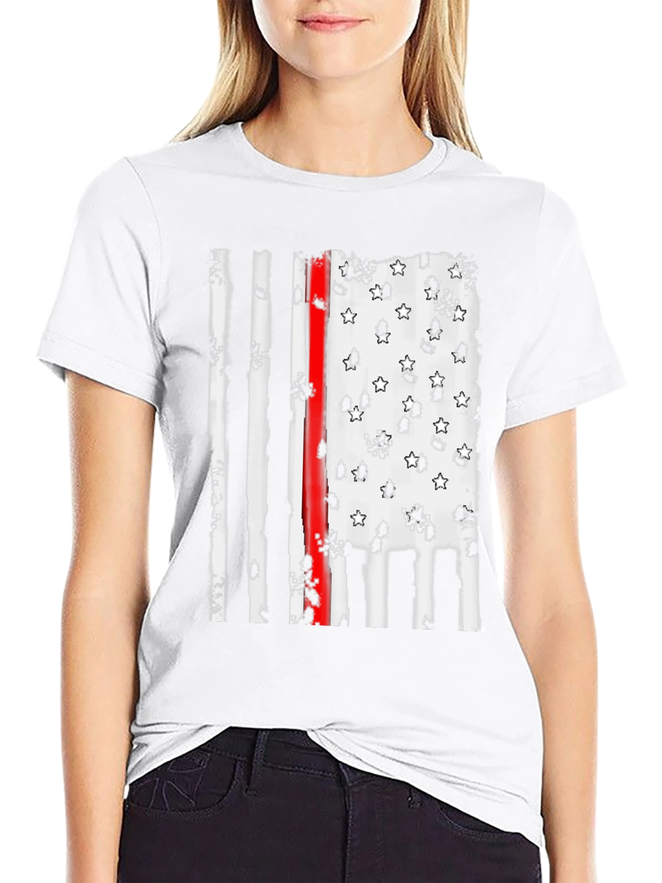 Thin Red Line American Flag Graphic Tee