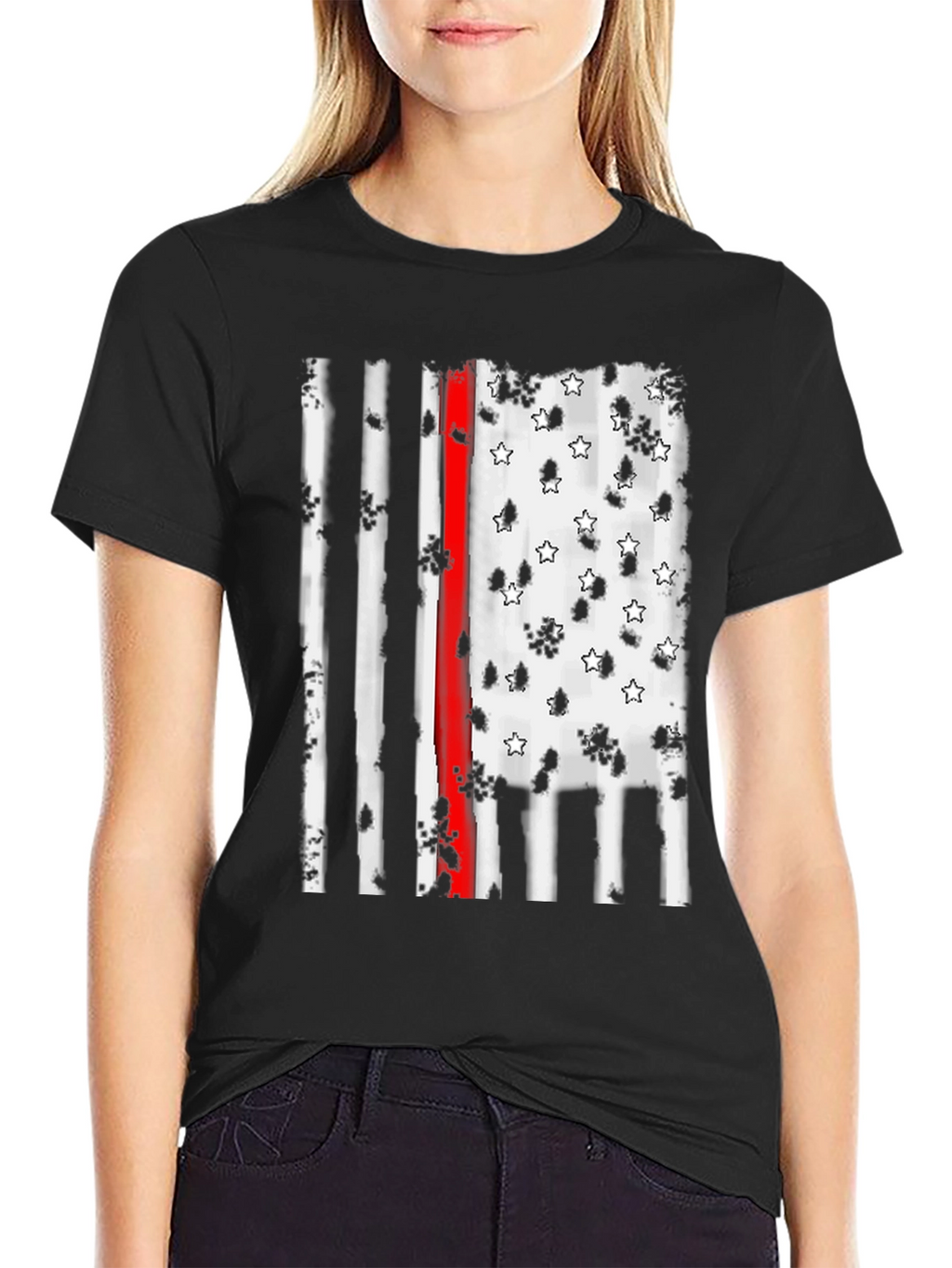 Thin Red Line American Flag Graphic Tee