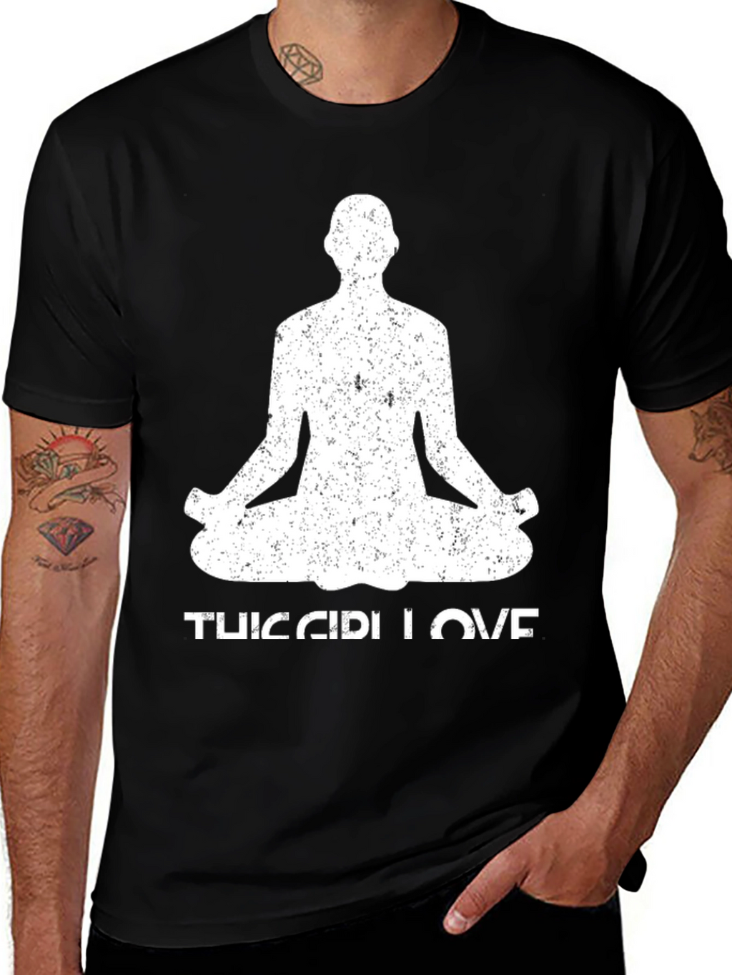 Yoga Love Mens Black T-Shirt