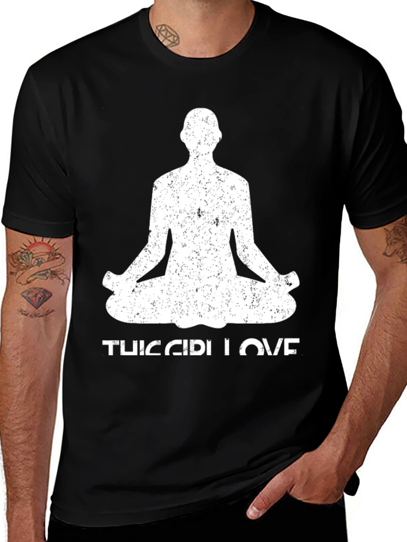 Yoga Love Mens Black T-Shirt