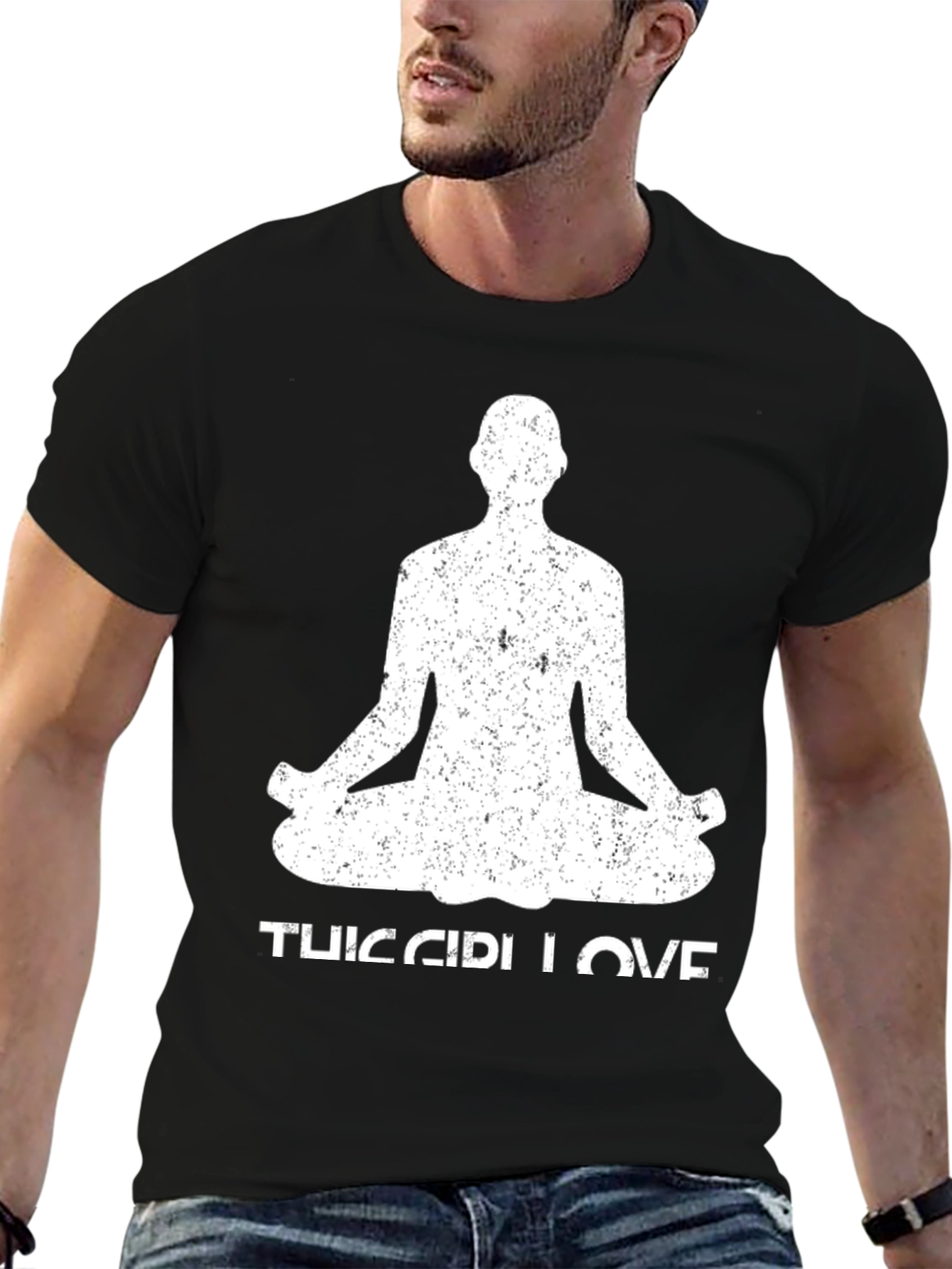 Yoga Love Mens Black T-Shirt