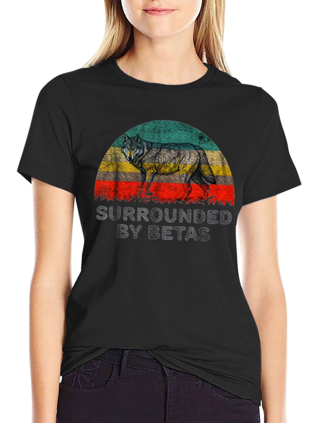 Surrounded by Betas Graphic Tee - Wolf Design