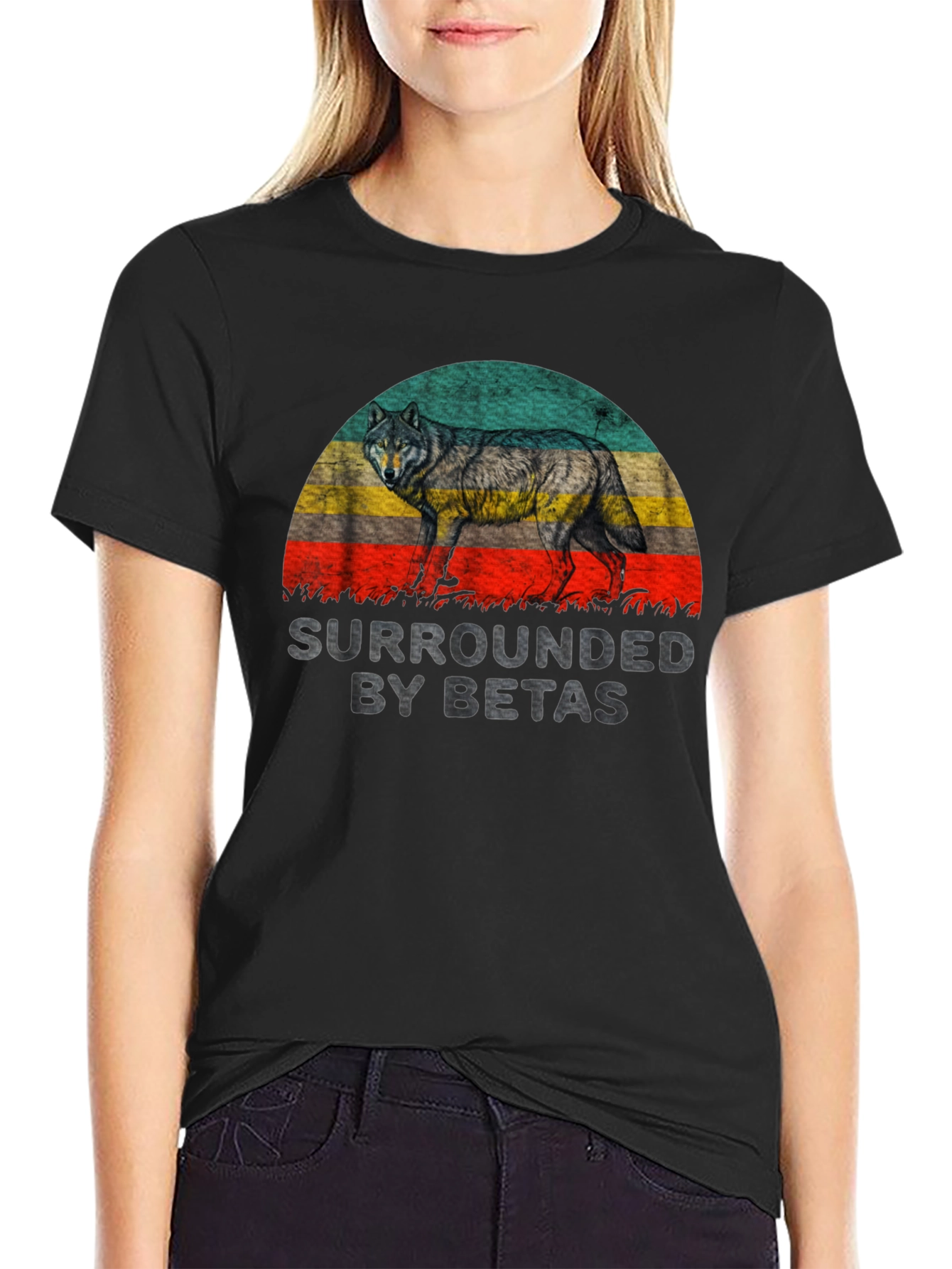 Surrounded by Betas Graphic Tee - Wolf Design