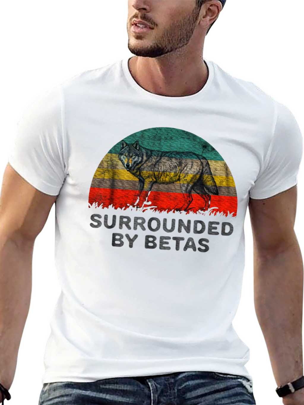Surrounded by Betas Graphic Tee - Wolf Design