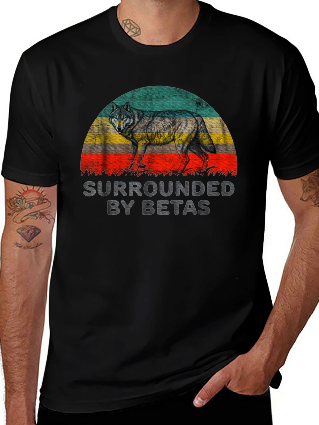 Surrounded by Betas Graphic Tee - Wolf Design