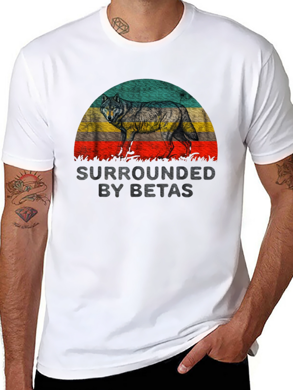 Surrounded by Betas Graphic Tee - Wolf Design