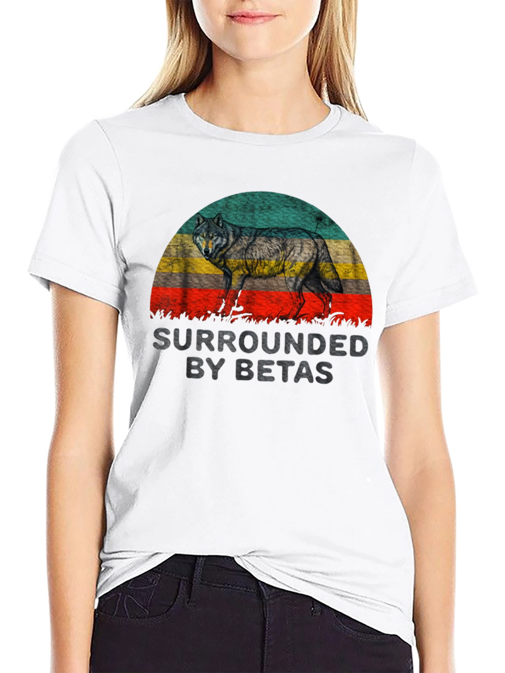 Surrounded by Betas Graphic Tee - Wolf Design