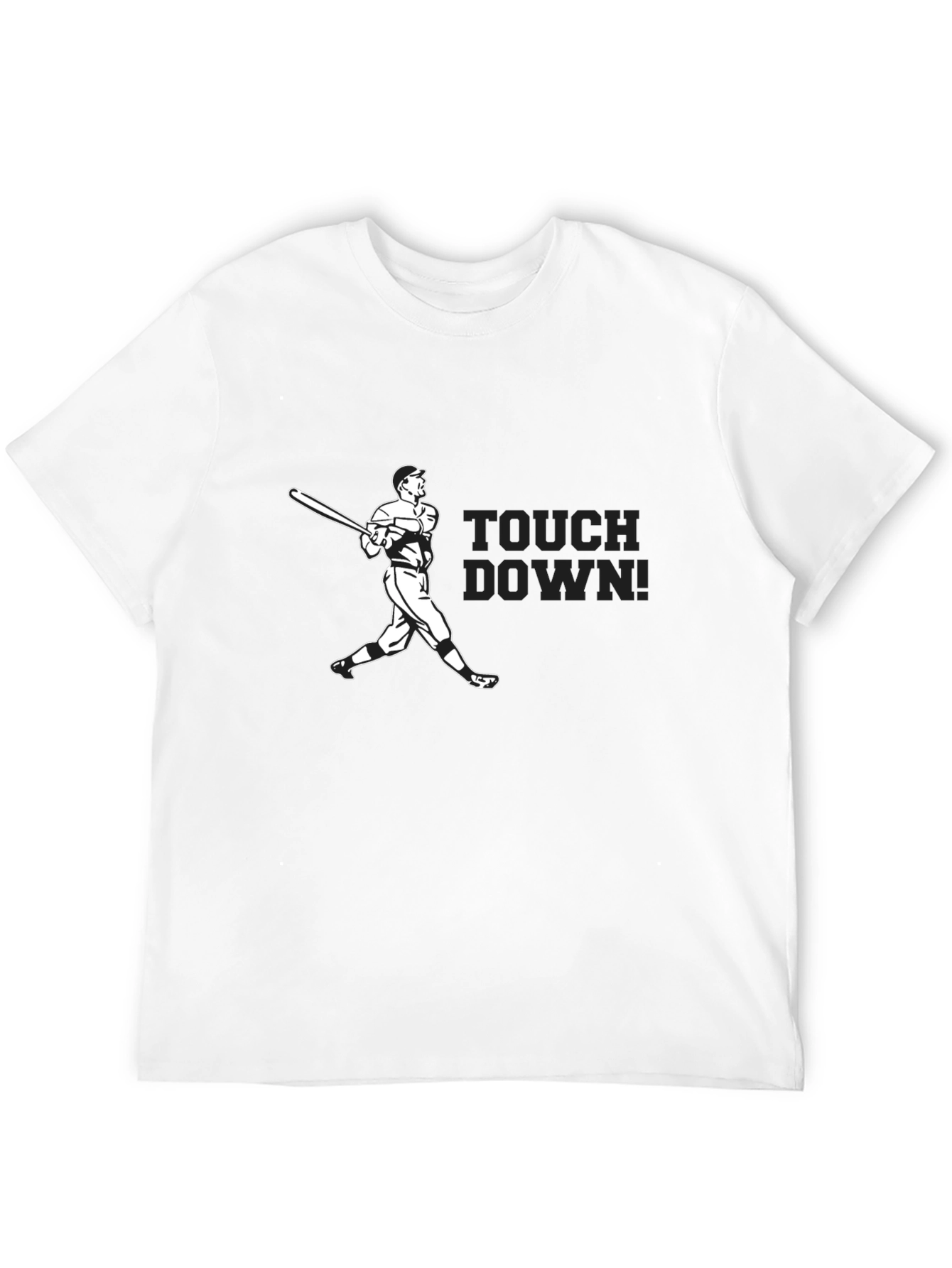 Baseball Touchdown Graphic Tee - Classic Black T-Shirt