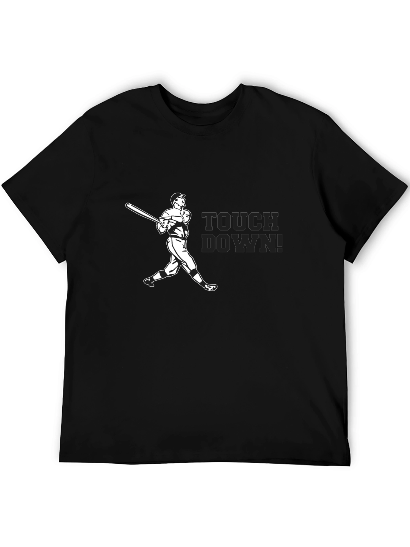 Baseball Touchdown Graphic Tee - Classic Black T-Shirt