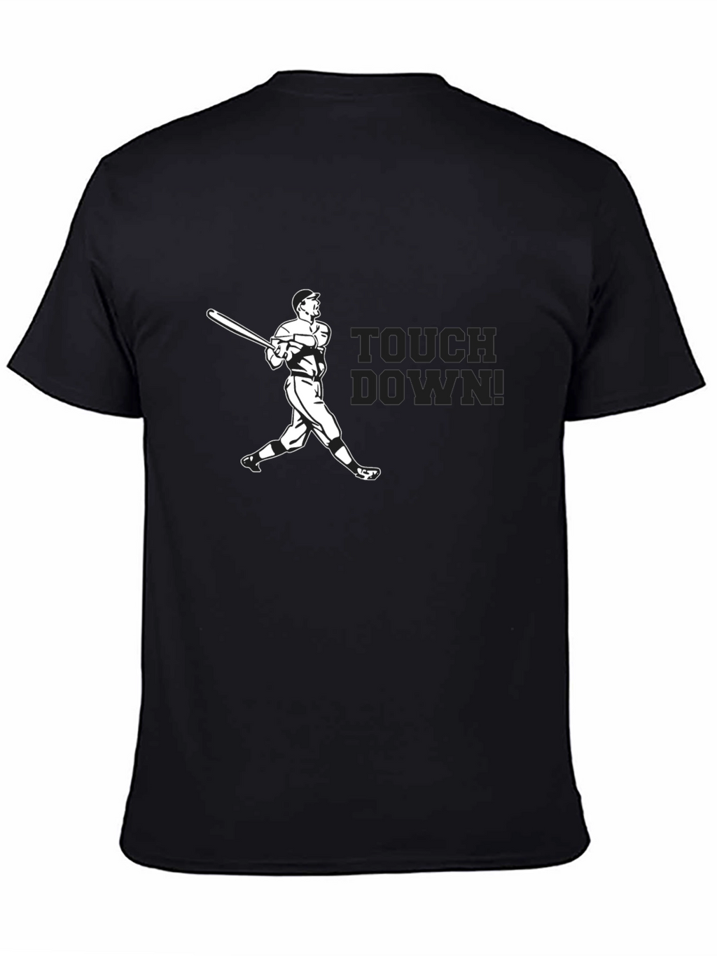 Baseball Touchdown Graphic Tee - Classic Black T-Shirt