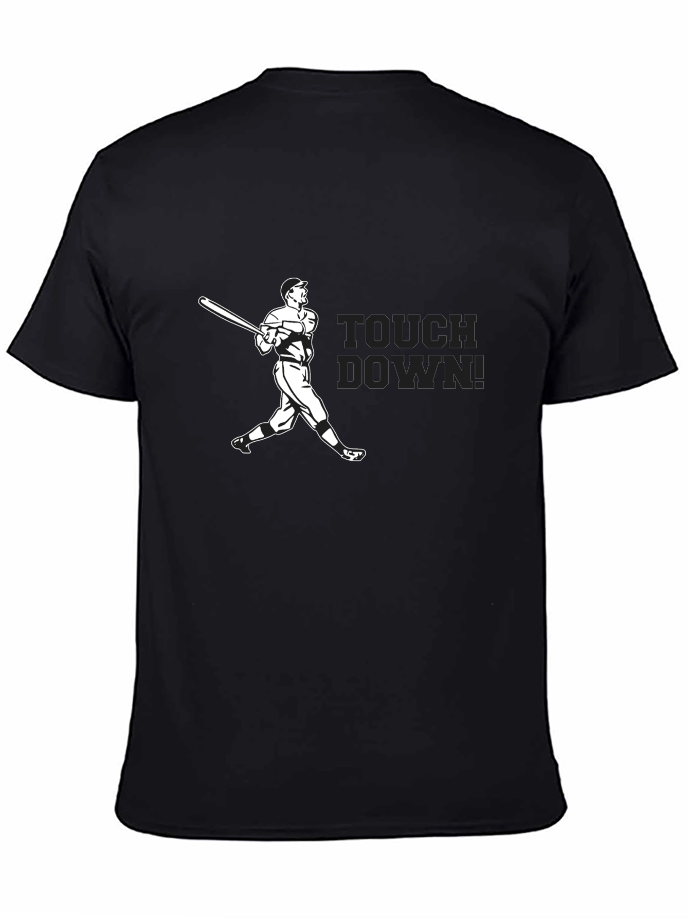 Baseball Touchdown Graphic Tee - Classic Black T-Shirt