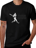 Baseball Touchdown Graphic Tee - Classic Black T-Shirt