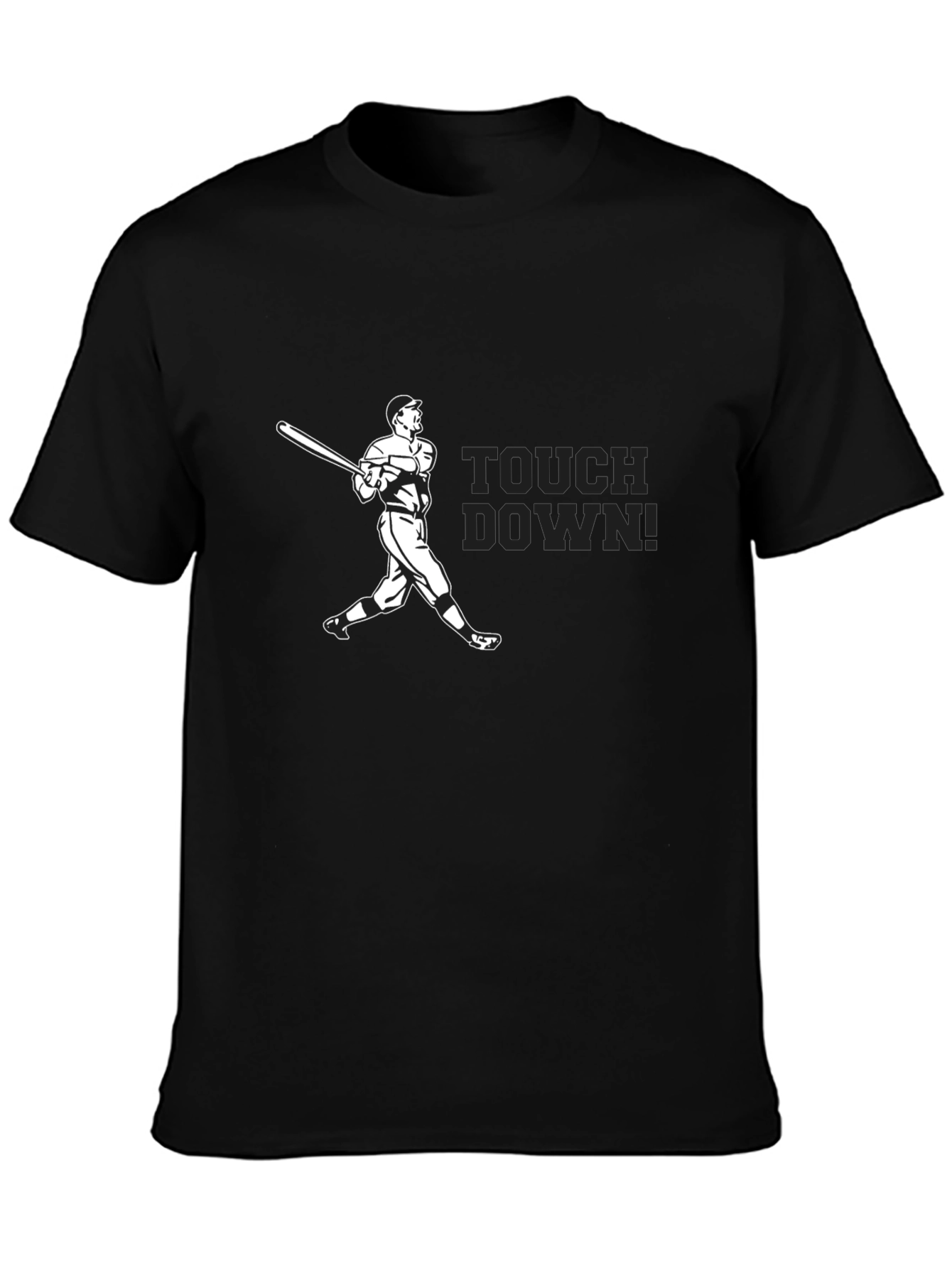 Baseball Touchdown Graphic Tee - Classic Black T-Shirt