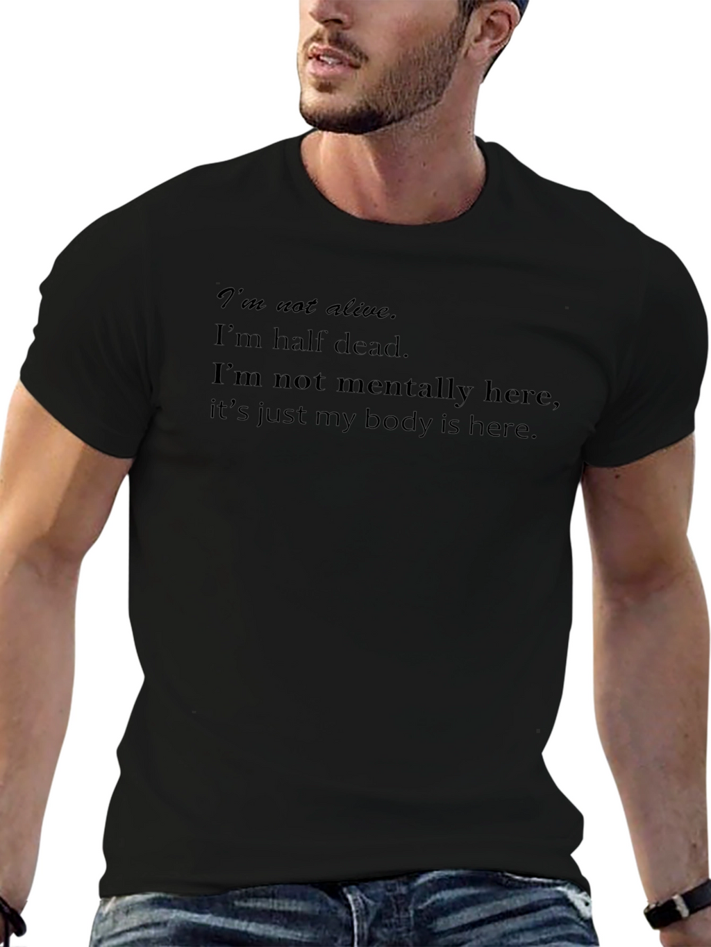 Black Im Not Alive Graphic Tee