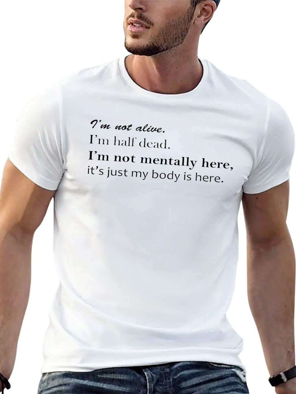 Black Im Not Alive Graphic Tee