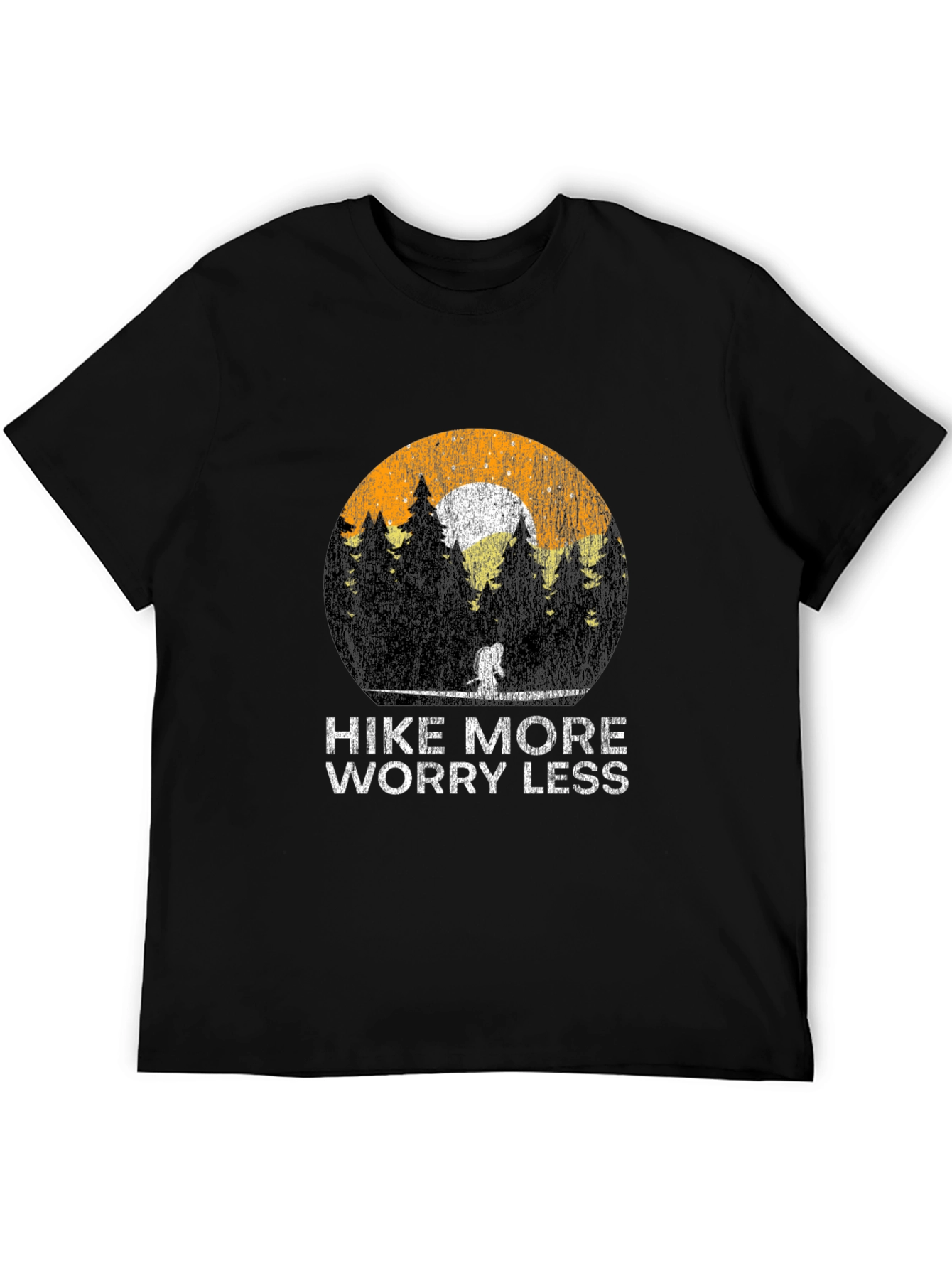 Hike More Worry Less Black T-Shirt
