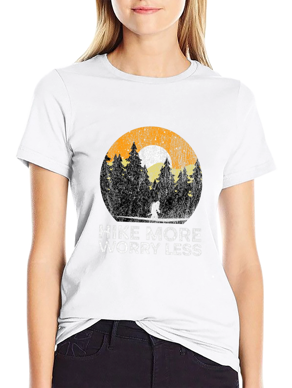 Hike More Worry Less Black T-Shirt