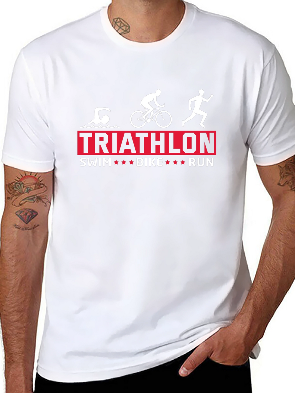 Triathlon Swim Bike Run Graphic T-Shirt