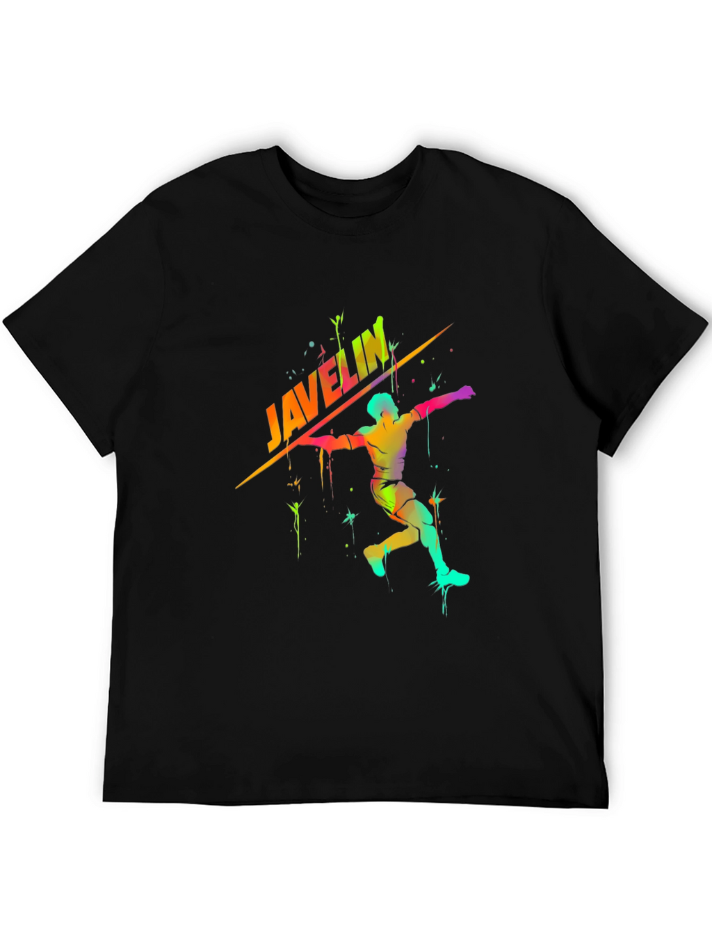 Javelin Thrower Graphic Tee - Sporty Black T-Shirt