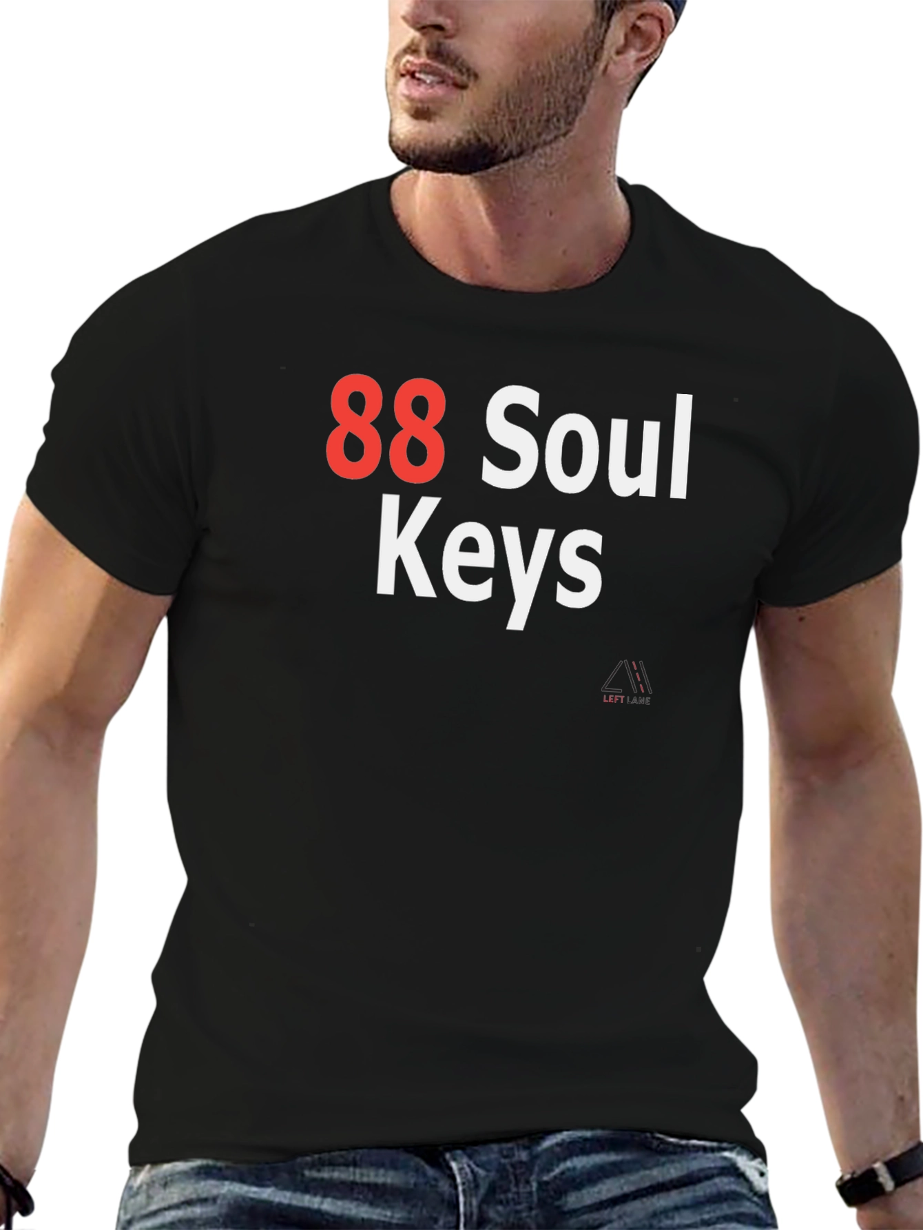 88 Soul Keys Graphic T-Shirt - Black Cotton Tee