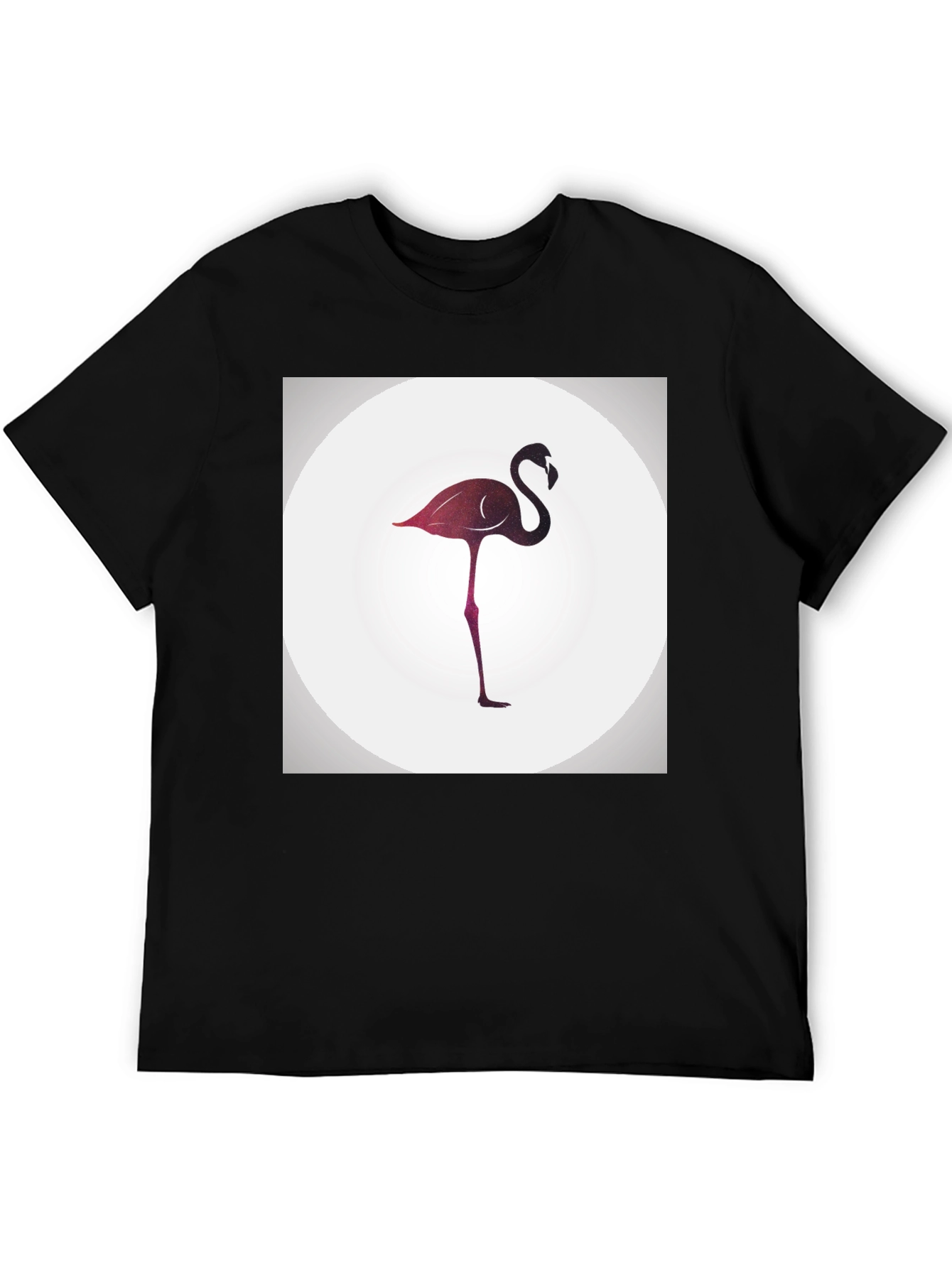 Stylish Flamingo Graphic Black T-Shirt