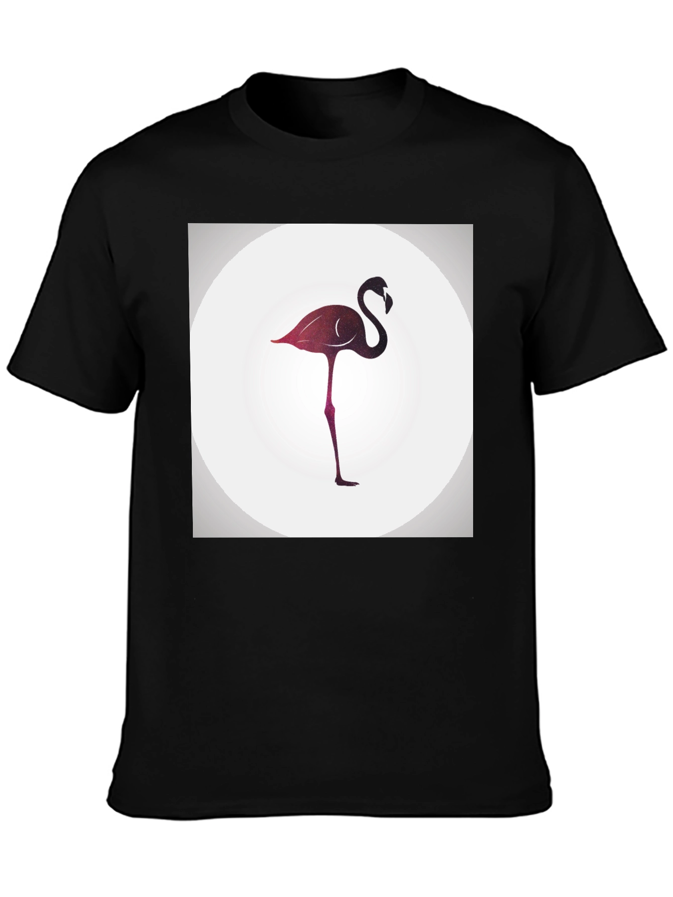 Stylish Flamingo Graphic Black T-Shirt