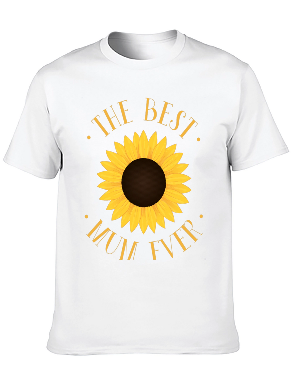 Best Mum Ever Sunflower Black T-Shirt
