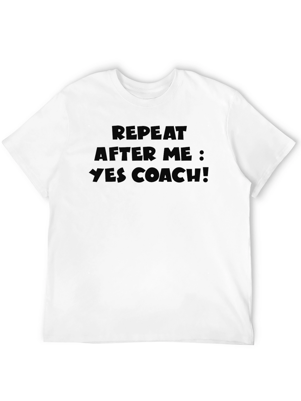 Repeat After Me Yes Coach Graphic Tee - Black