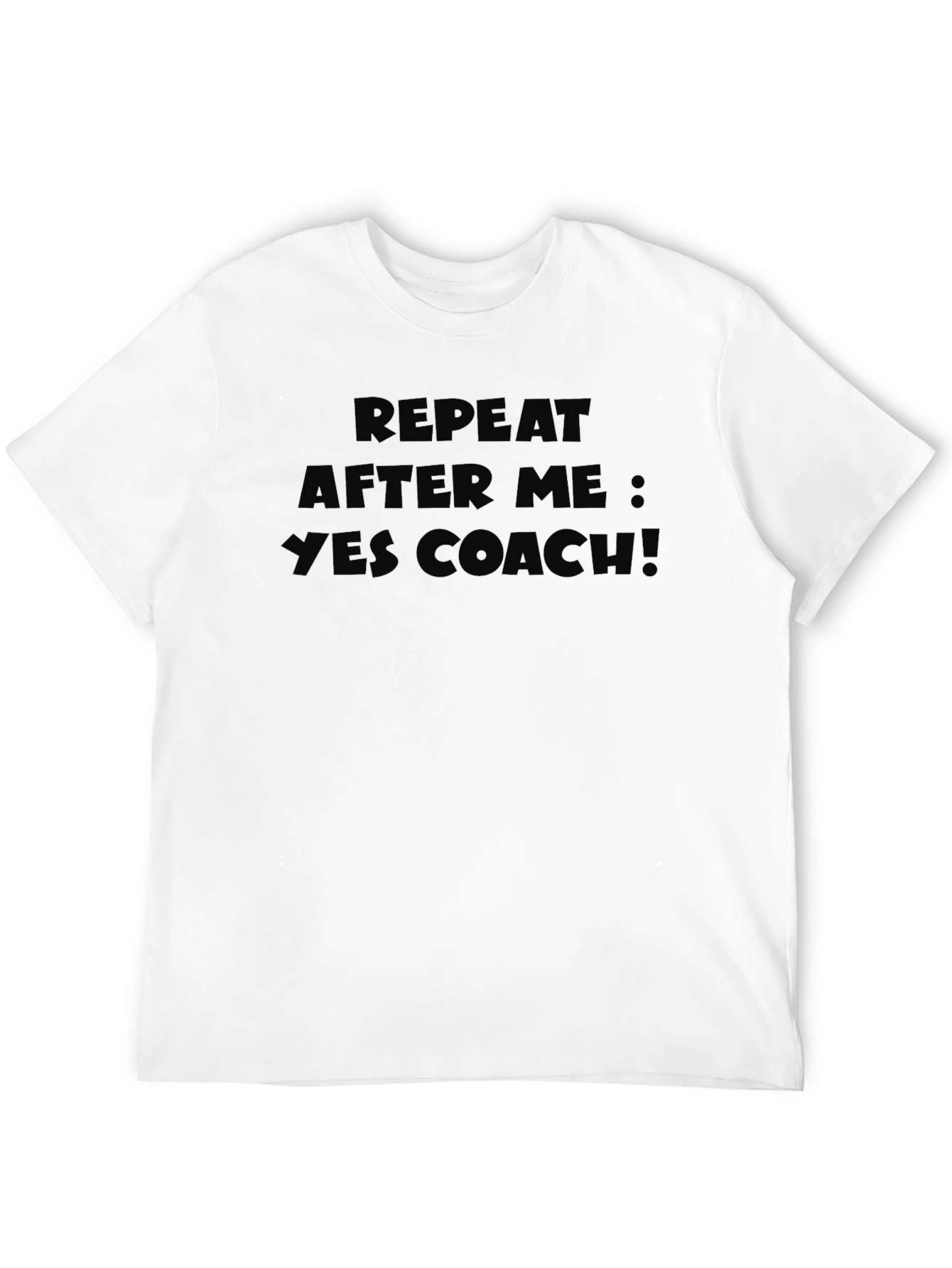 Repeat After Me Yes Coach Graphic Tee - Black