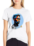 Artistic Portrait Graphic Black Tee