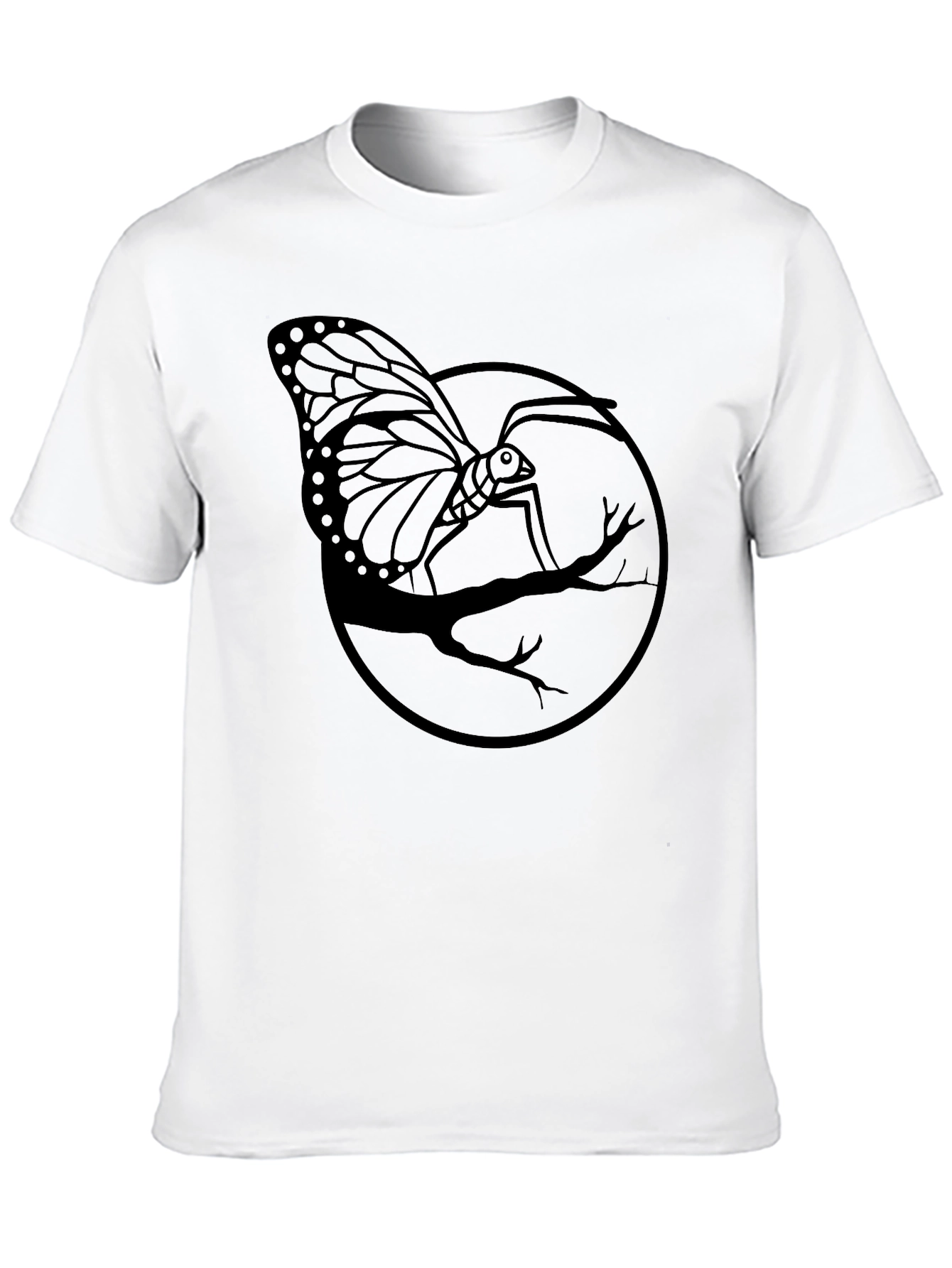 Butterfly Branch Graphic Tee - Mens Black Shirt