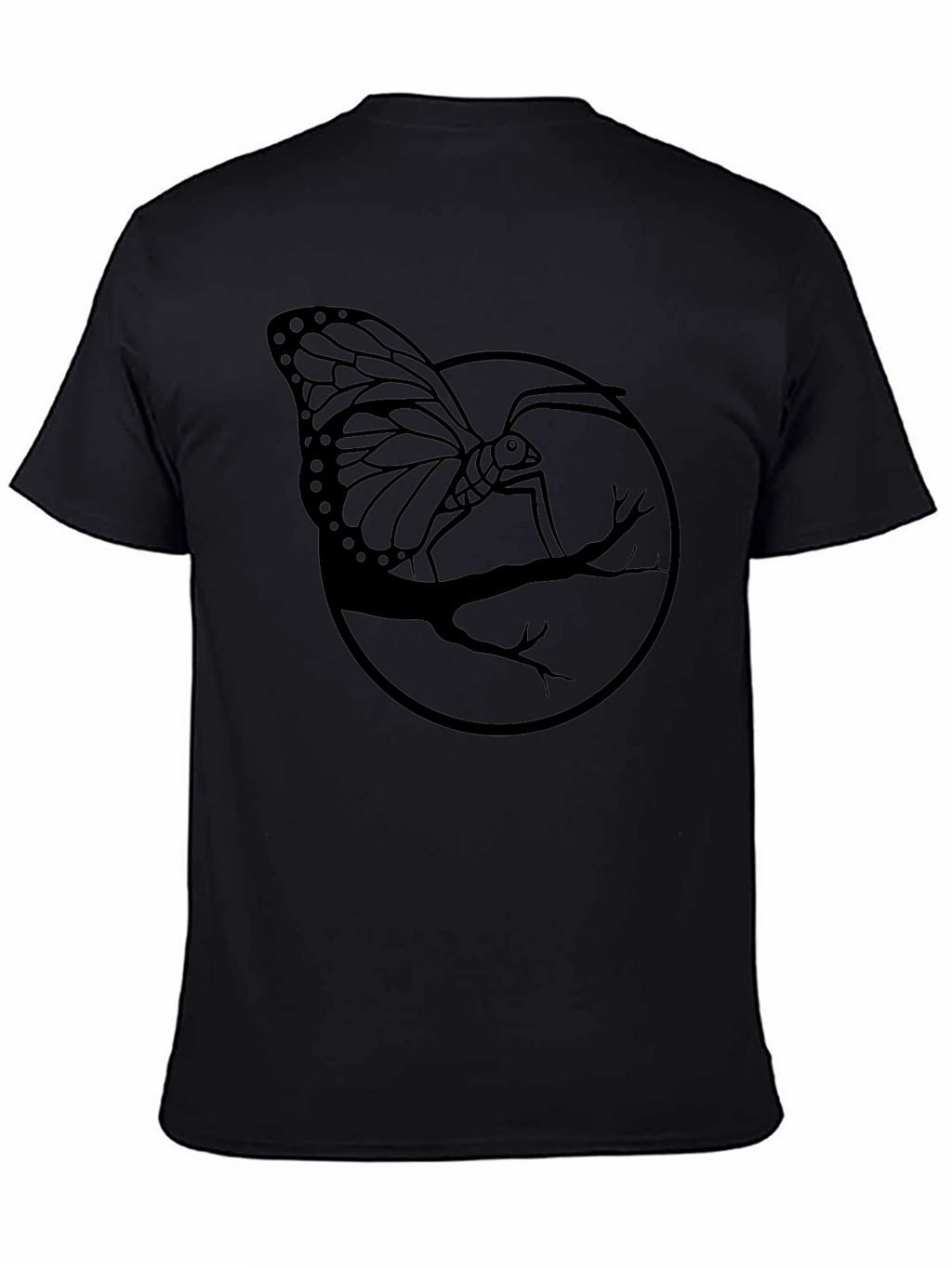 Butterfly Branch Graphic Tee - Mens Black Shirt