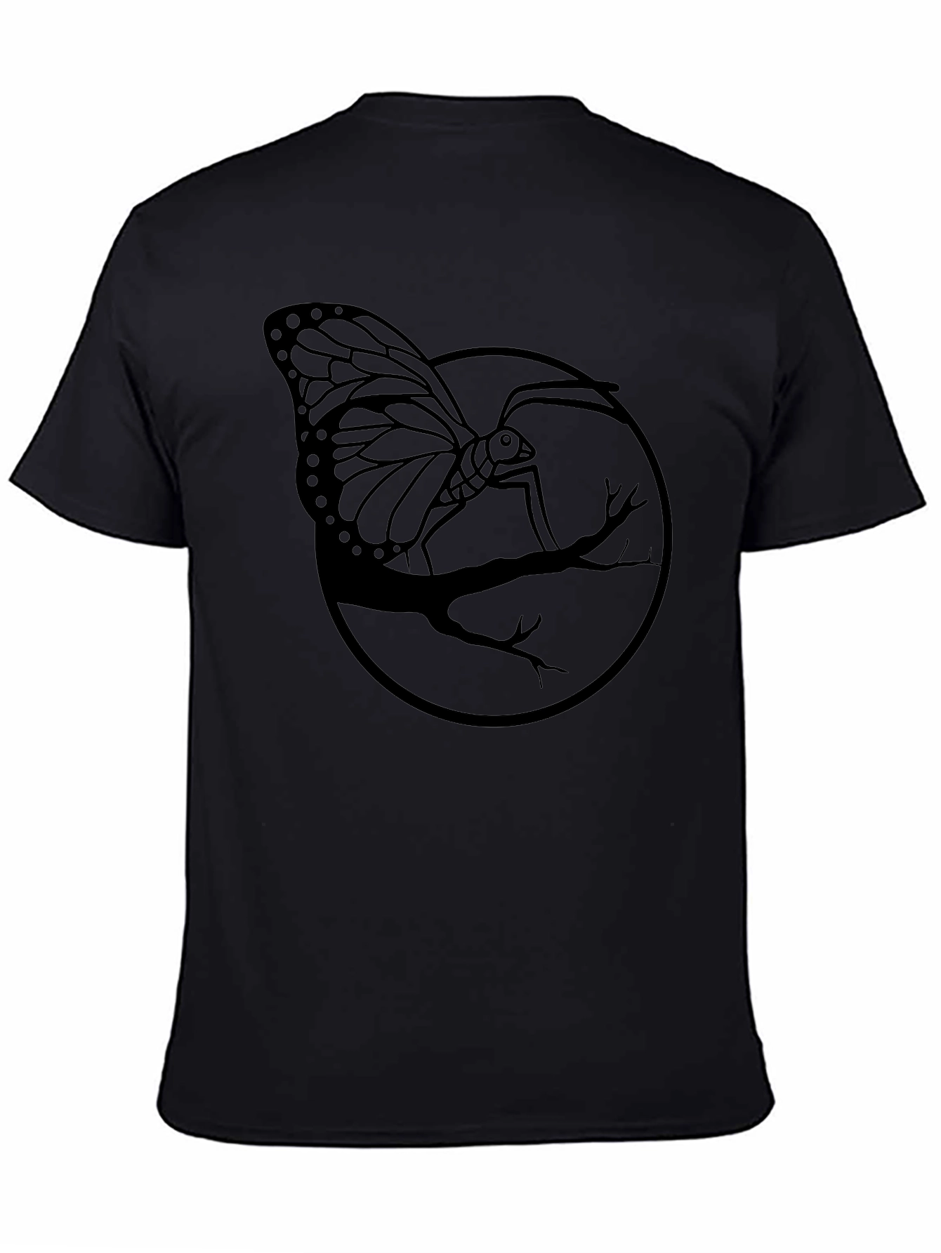 Butterfly Branch Graphic Tee - Mens Black Shirt