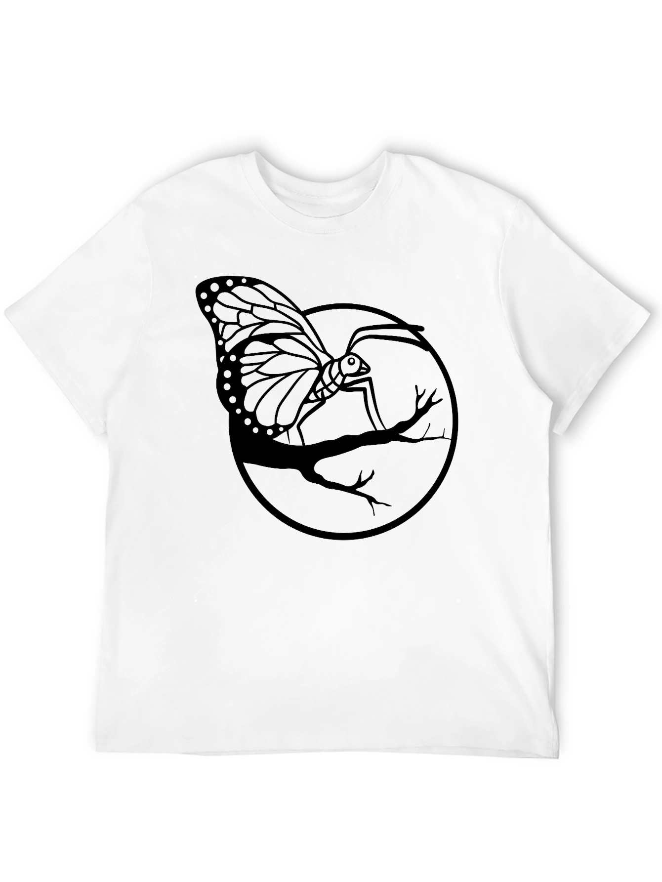 Butterfly Branch Graphic Tee - Mens Black Shirt