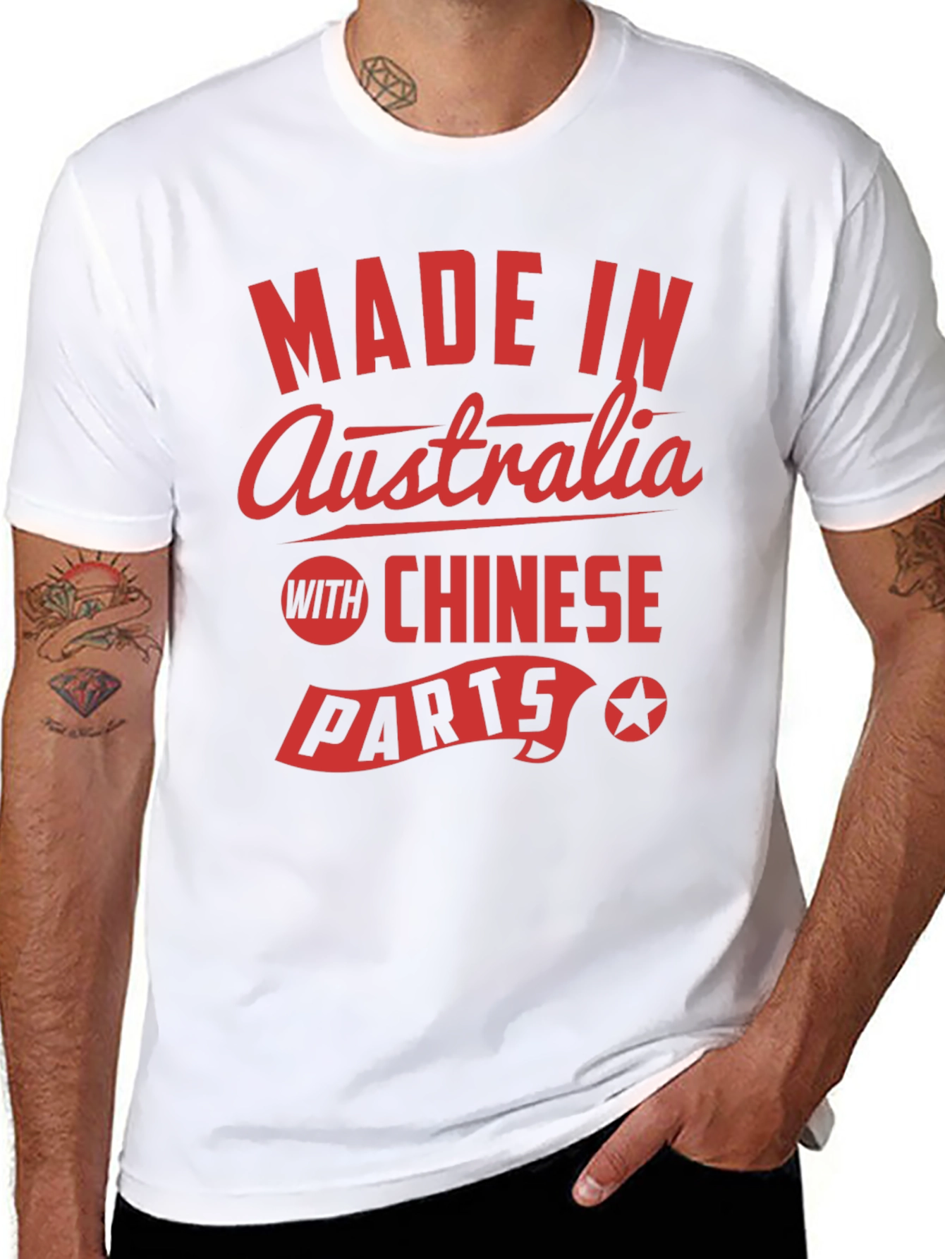 Made In Australia with Chinese Parts Graphic Tee