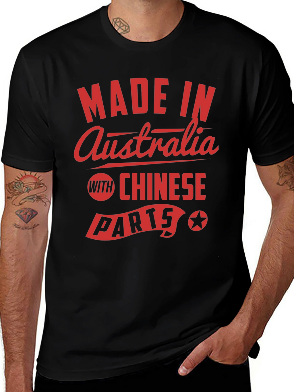 Made In Australia with Chinese Parts Graphic Tee