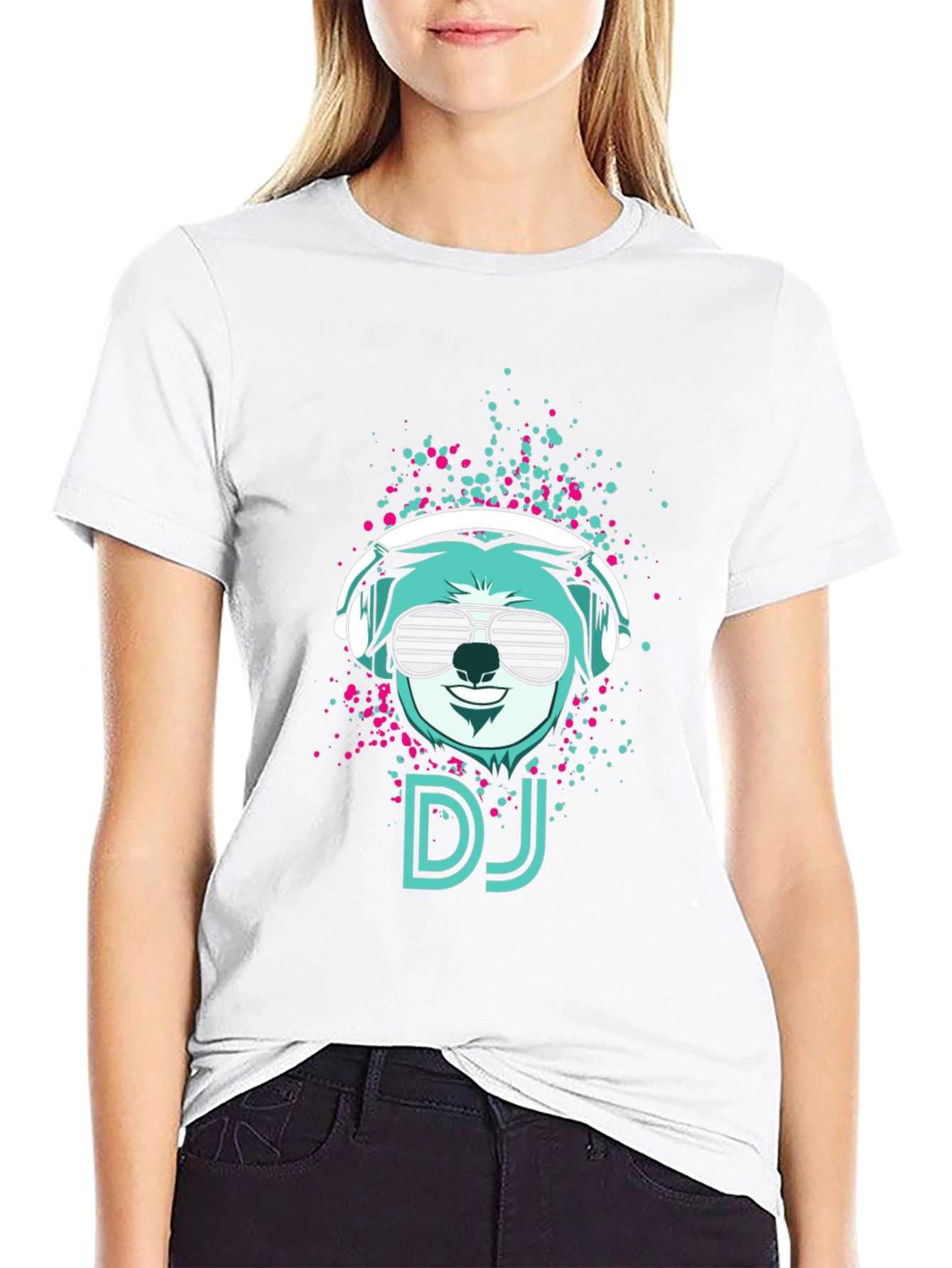 DJ Bear Graphic Tee - Cool Black T-Shirt