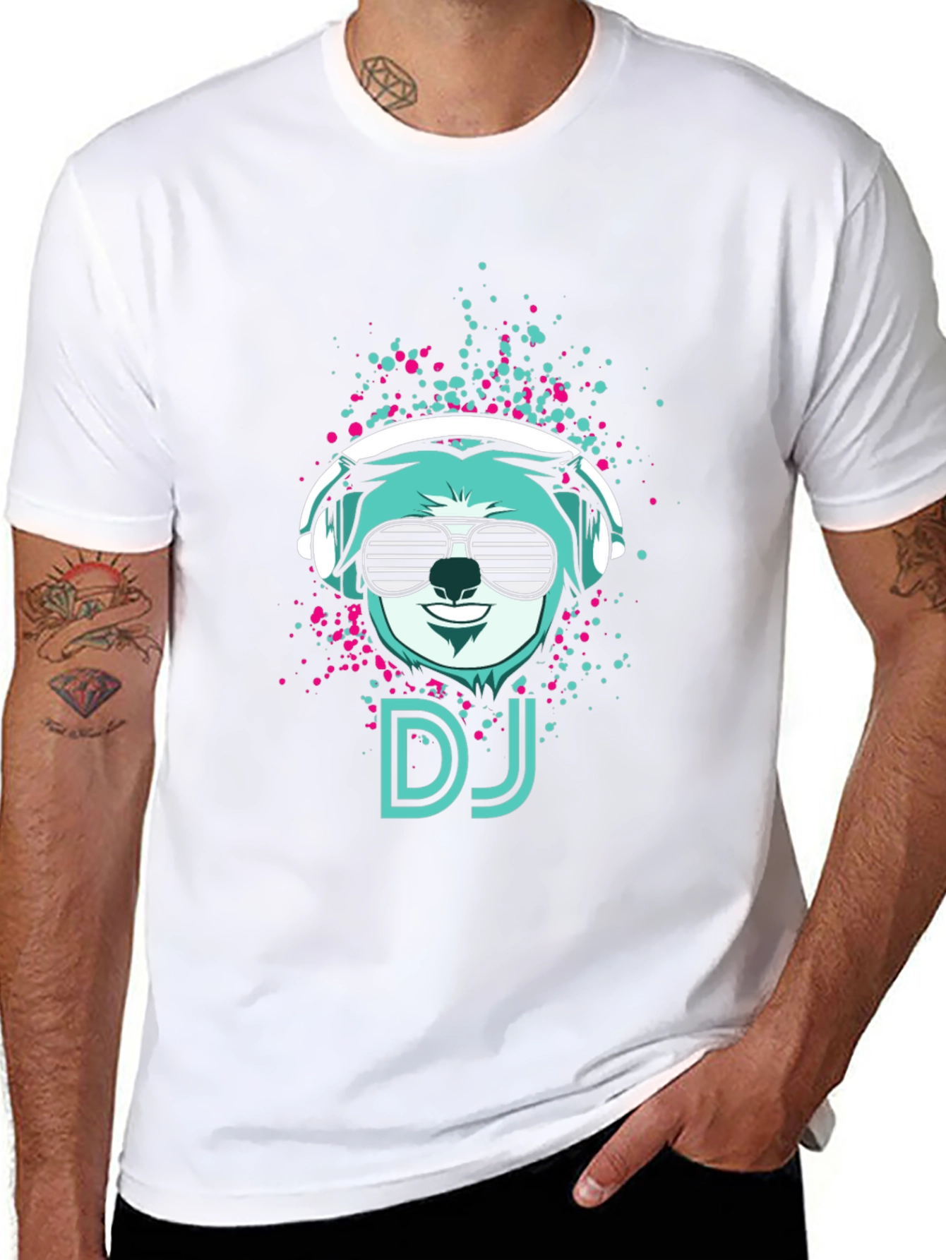 DJ Bear Graphic Tee - Cool Black T-Shirt