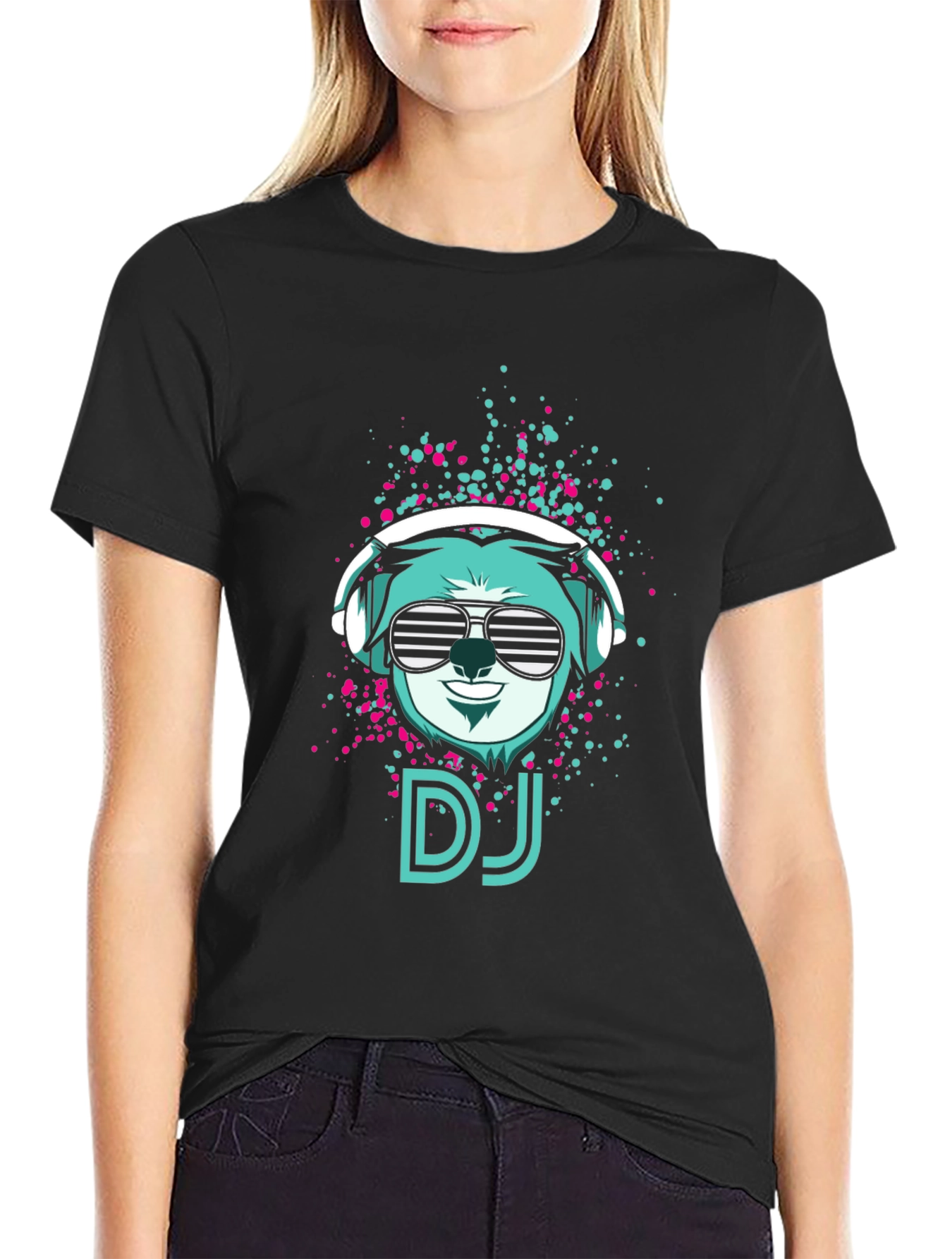 DJ Bear Graphic Tee - Cool Black T-Shirt