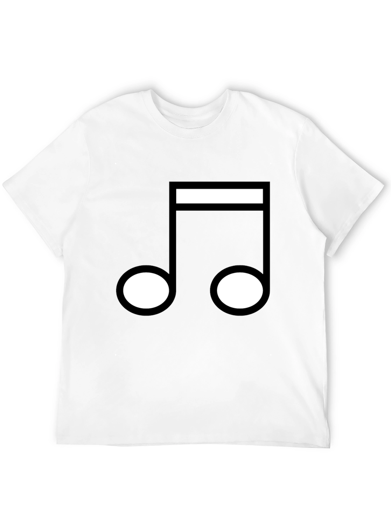 Music Note Graphic T-Shirt - Black Crew Neck Tee