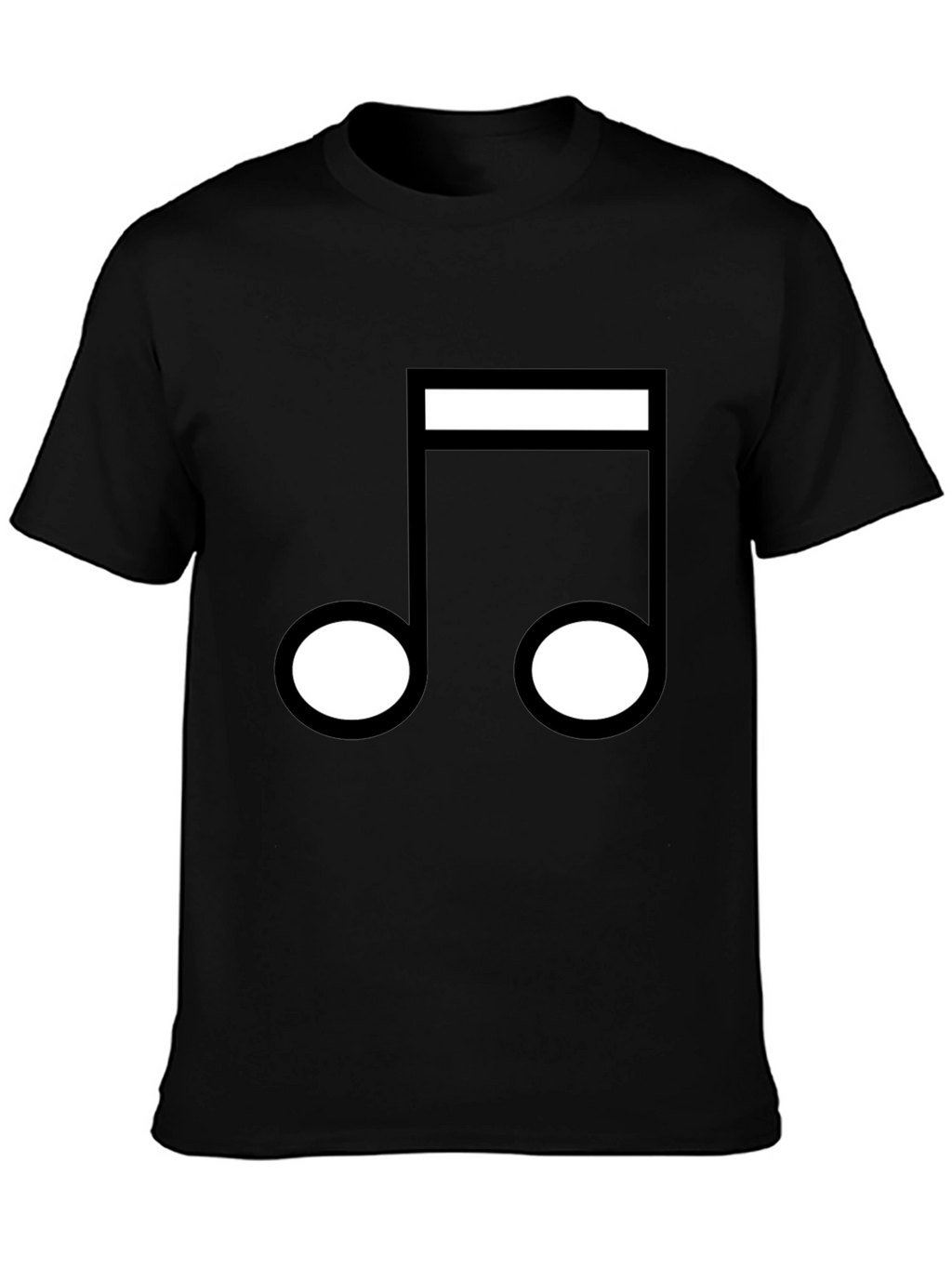 Music Note Graphic T-Shirt - Black Crew Neck Tee