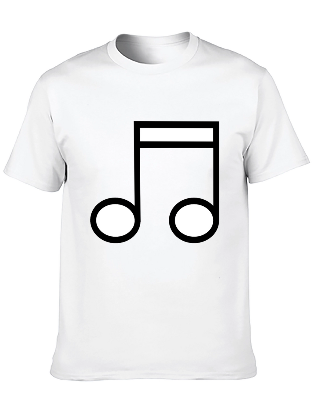Music Note Graphic T-Shirt - Black Crew Neck Tee