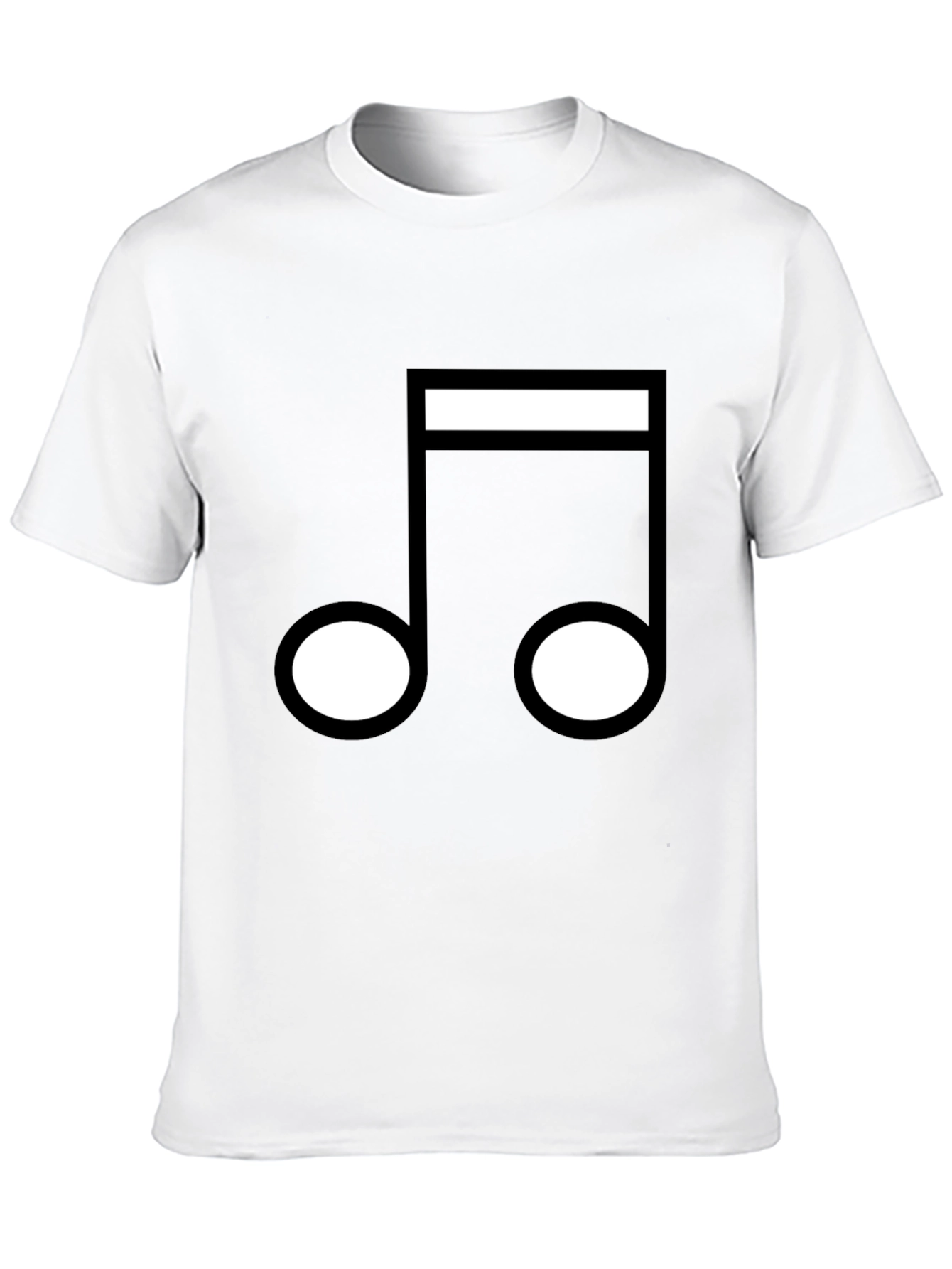 Music Note Graphic T-Shirt - Black Crew Neck Tee