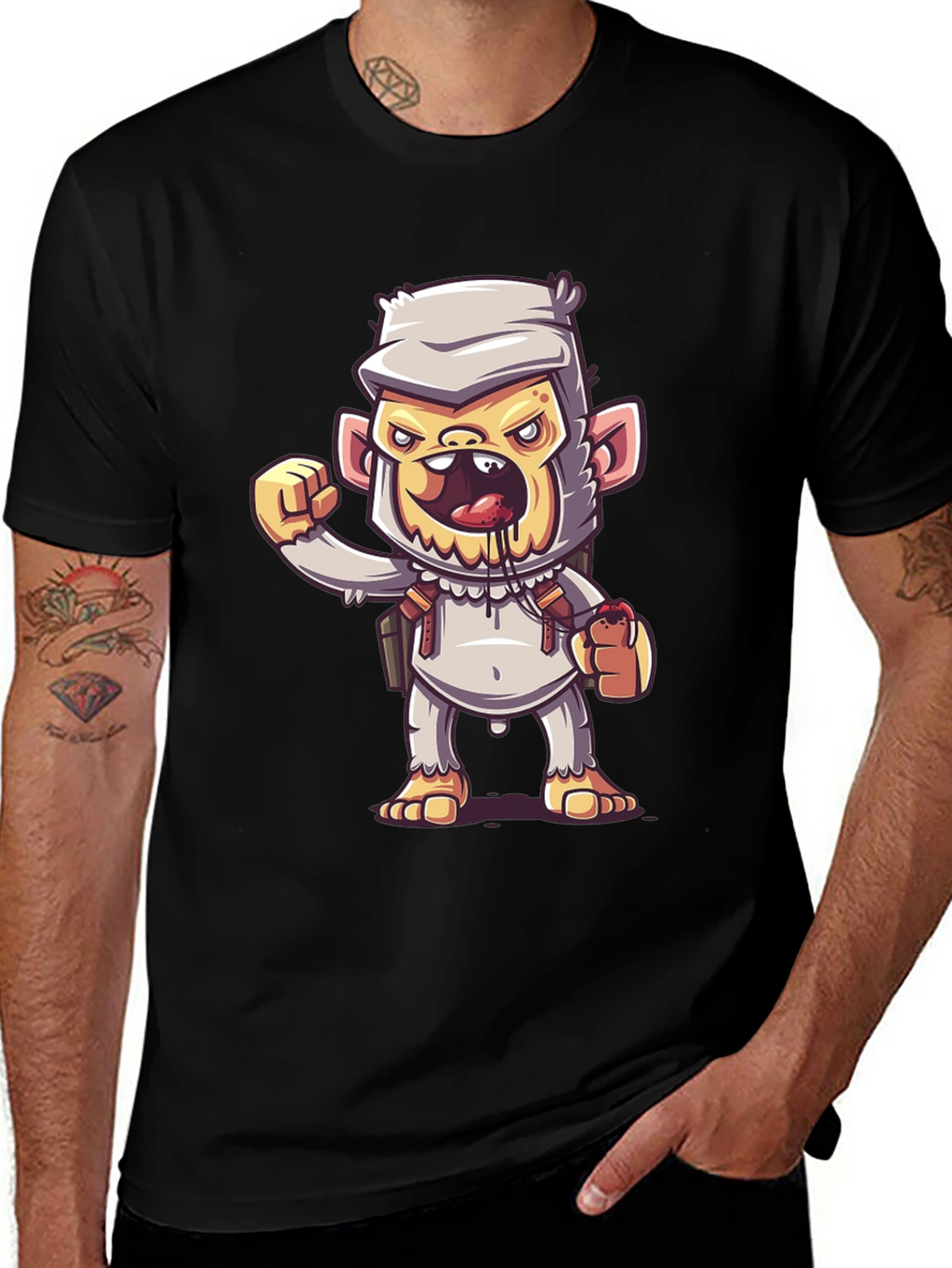 Cartoon Monkey Graphic Tee